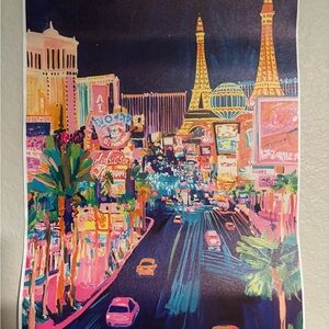 Vibrant Neon Las Vegas Print - Cityscape Art